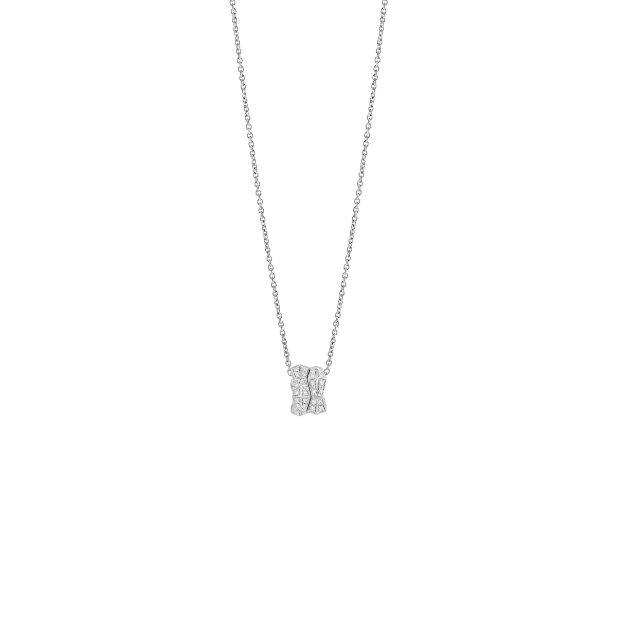  Salvini White Gold EVA Necklace With Diamonds and Red Hybrid Ceramic