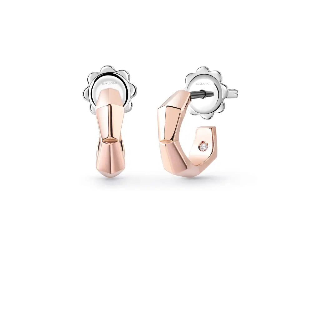  Salvini EVA Rose Gold and Red Hybrid Ceramic Earrings