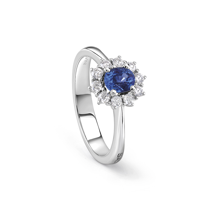 Salvini Diamond and Sapphire Ring 0.44 ct