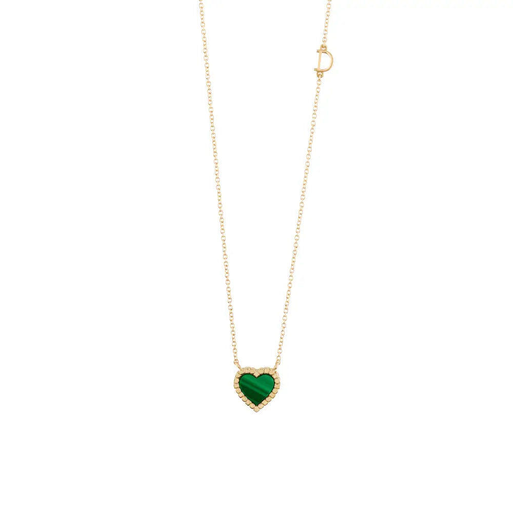 Damiani Collana Belle Epoque Cuore Oro Giallo e Malachite