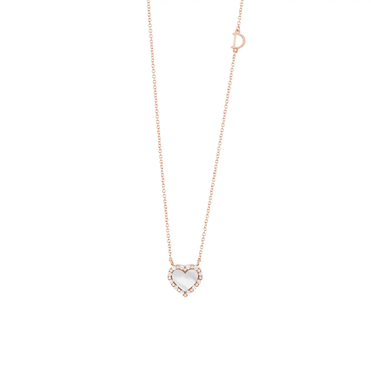 Damiani Collana Belle Epoque Cuore Oro Rosa, Diamanti e Madreperla