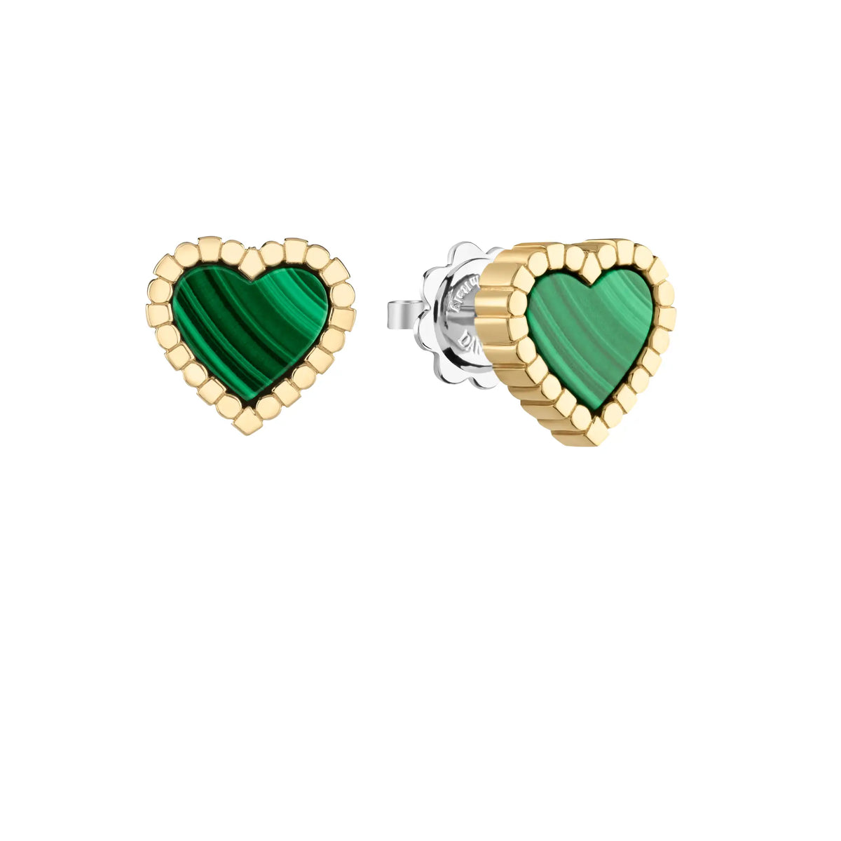 Damiani Orecchini Belle Epoque Cuore Oro Giallo e Malachite