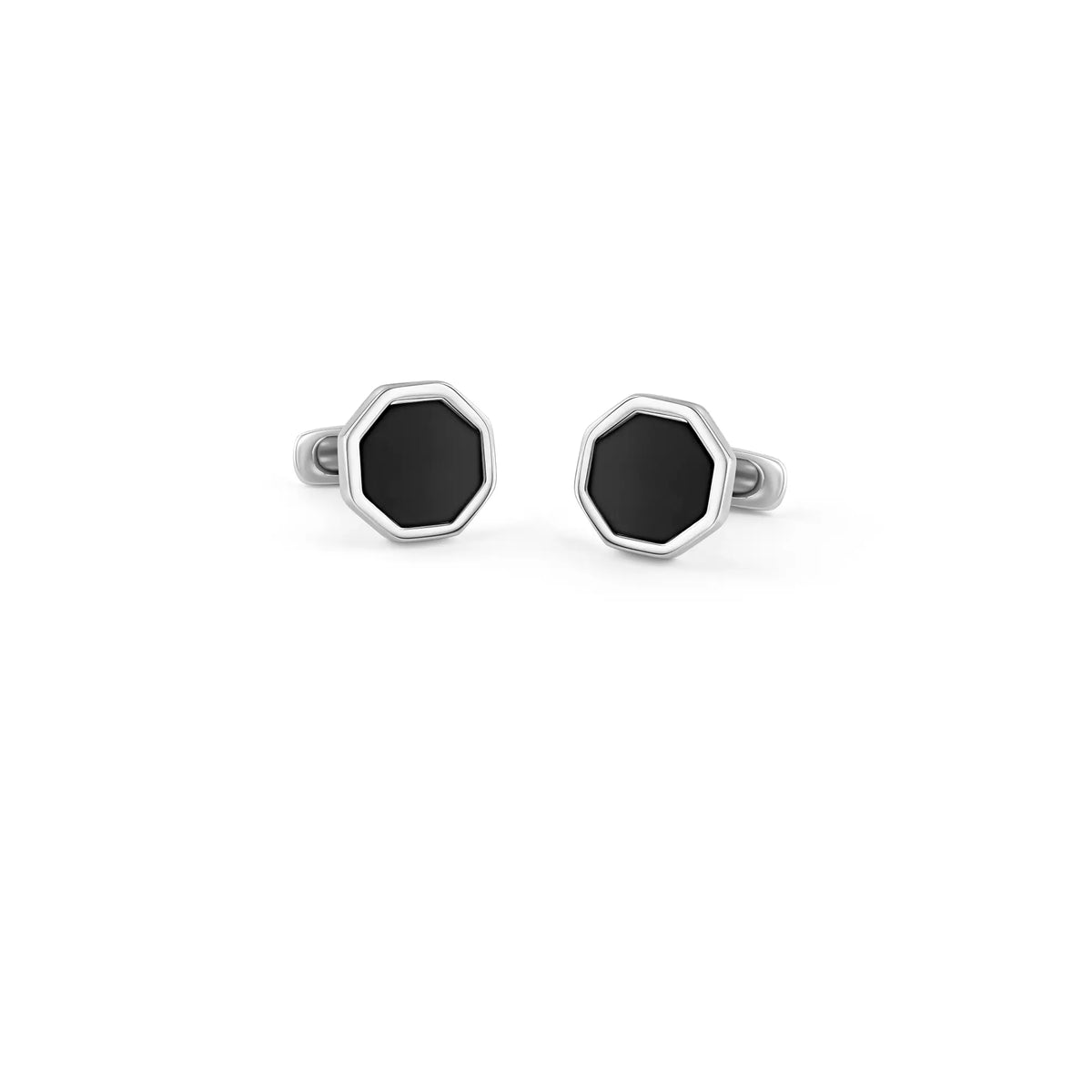 Salvini Nuvolari Gemelli Silver Onyx and Diamonds