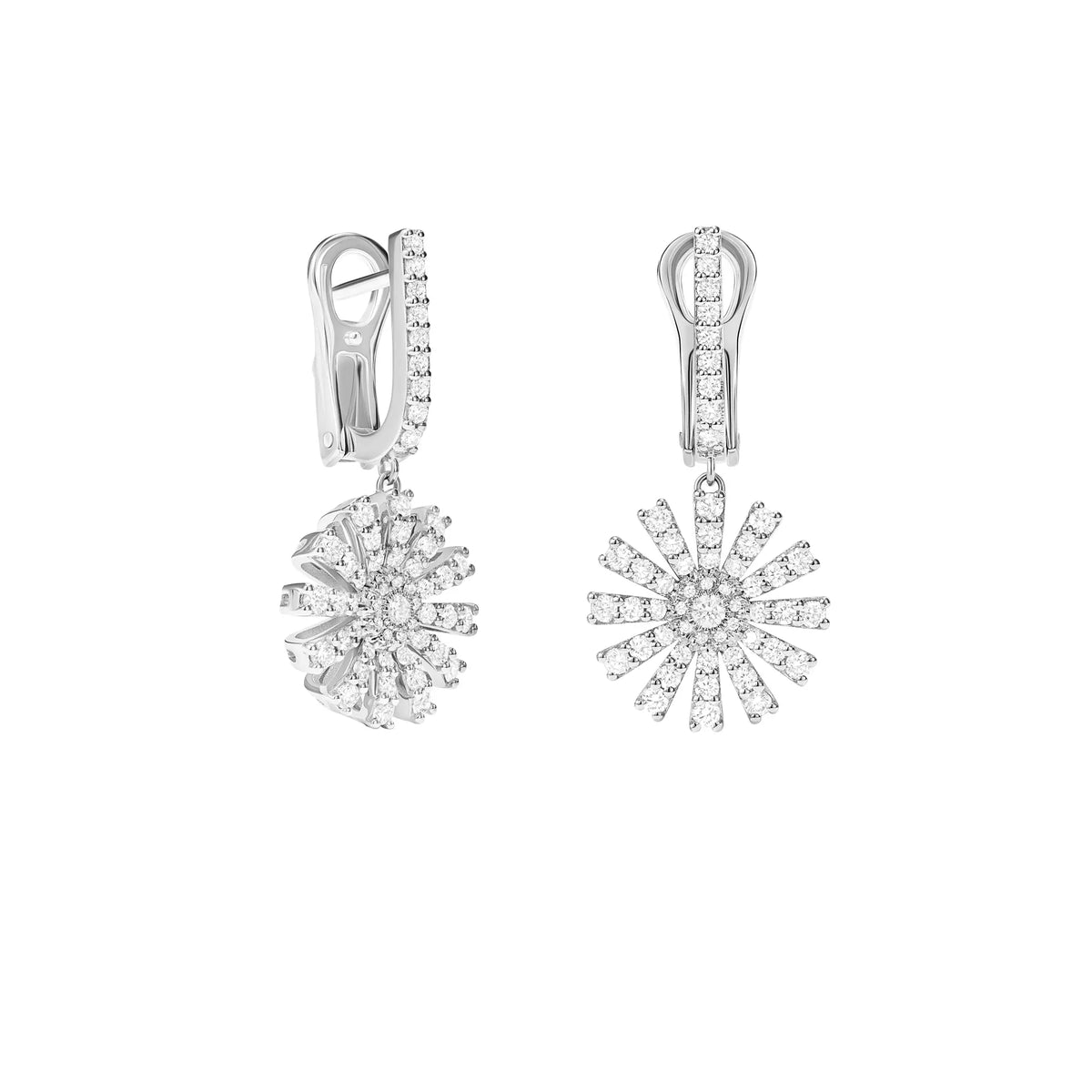 Damiani Orecchini Margherita in Oro Bianco e Diamanti 14 MM
