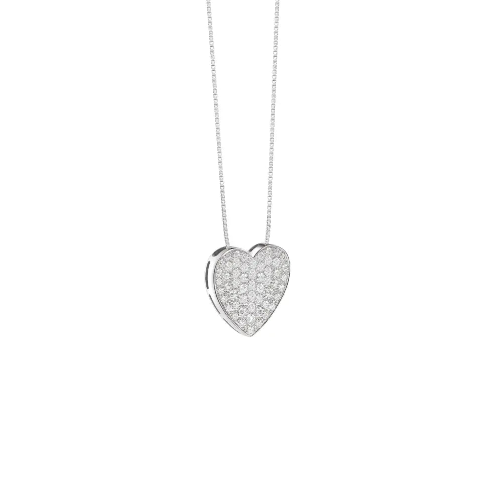 Salvini I Segni Heart Necklace in White Gold and Diamonds 0.37 ct