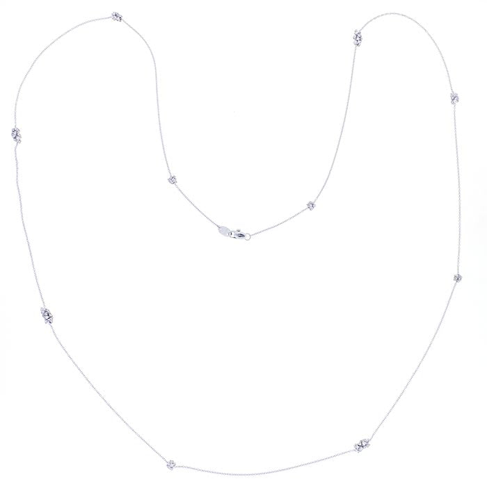 Damiani Necklace 2 Daisies in White Gold and Diamonds