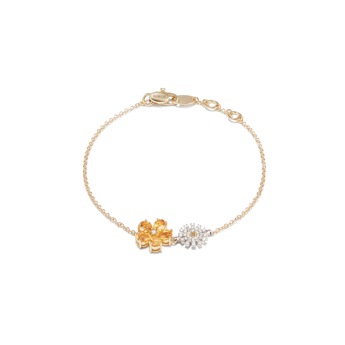 Damiani Bracciale Margherita Bloom in Oro Giallo e Diamanti e Quarzo Citrino