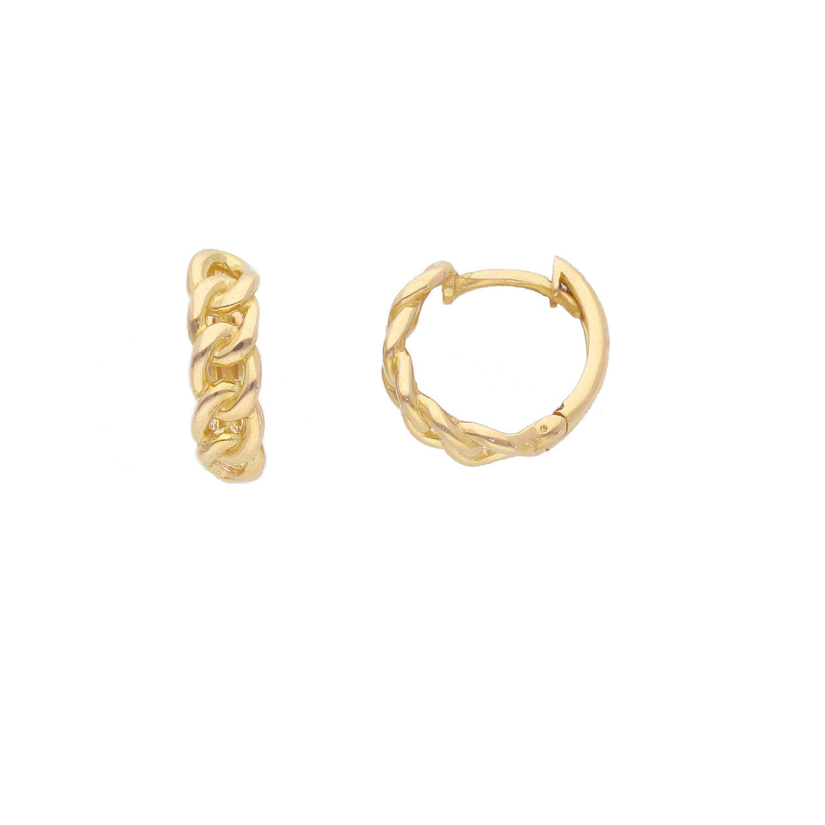 Maiocchi Gold Orecchini Cerchi Scattino Grumette in Oro Giallo 18kt Ø 10 MM