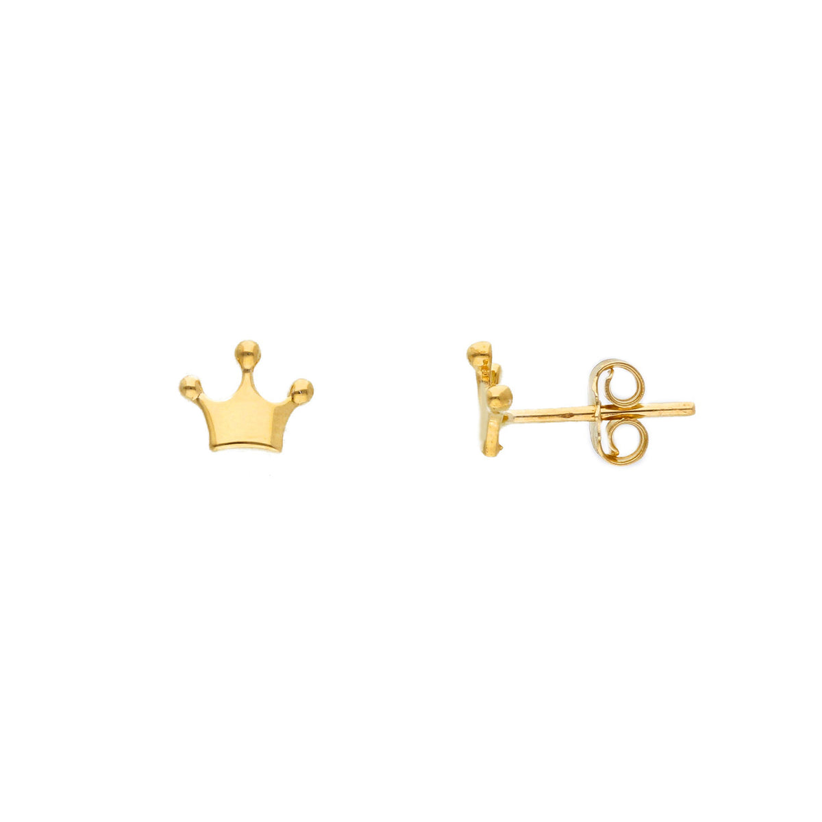 Maiocchi Gold Crown Earrings 18kt Yellow Gold