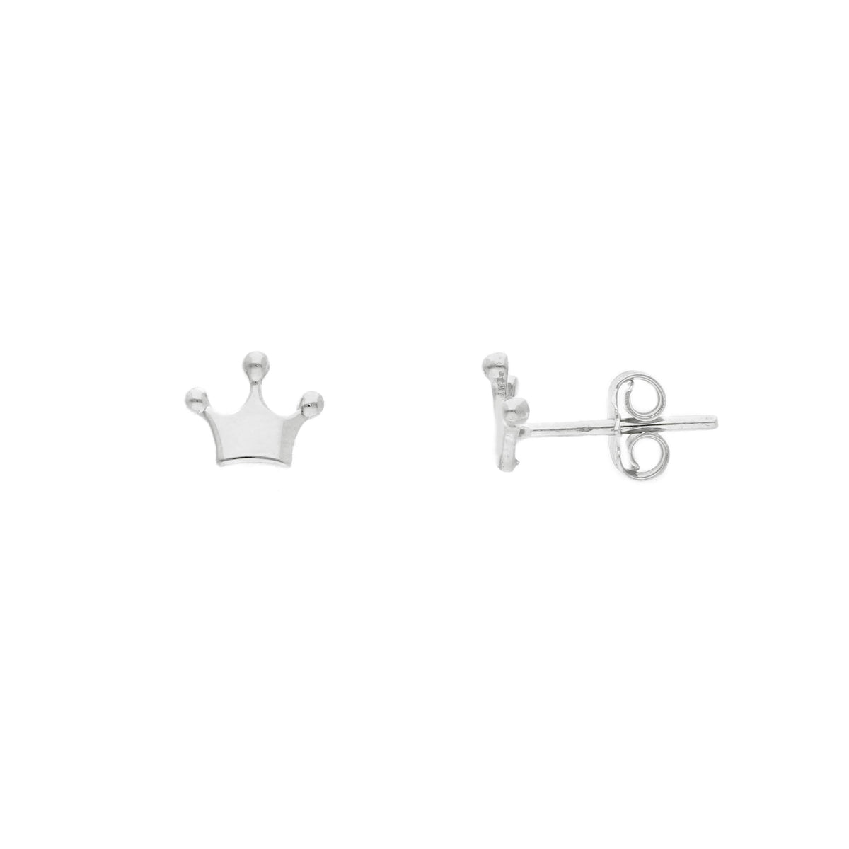 Maiocchi Gold Crown Earrings in 18kt White Gold