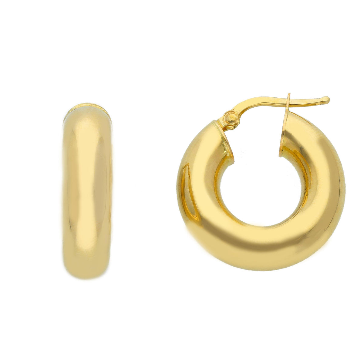 Maiocchi Gold Orecchini Cerchi in Oro Giallo 18kt Sezione 6 MM