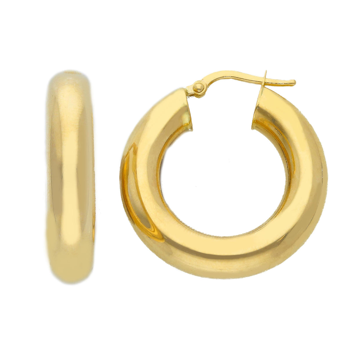 Maiocchi Gold Orecchini Cerchi in Oro Giallo 18kt Sezione 6 MM