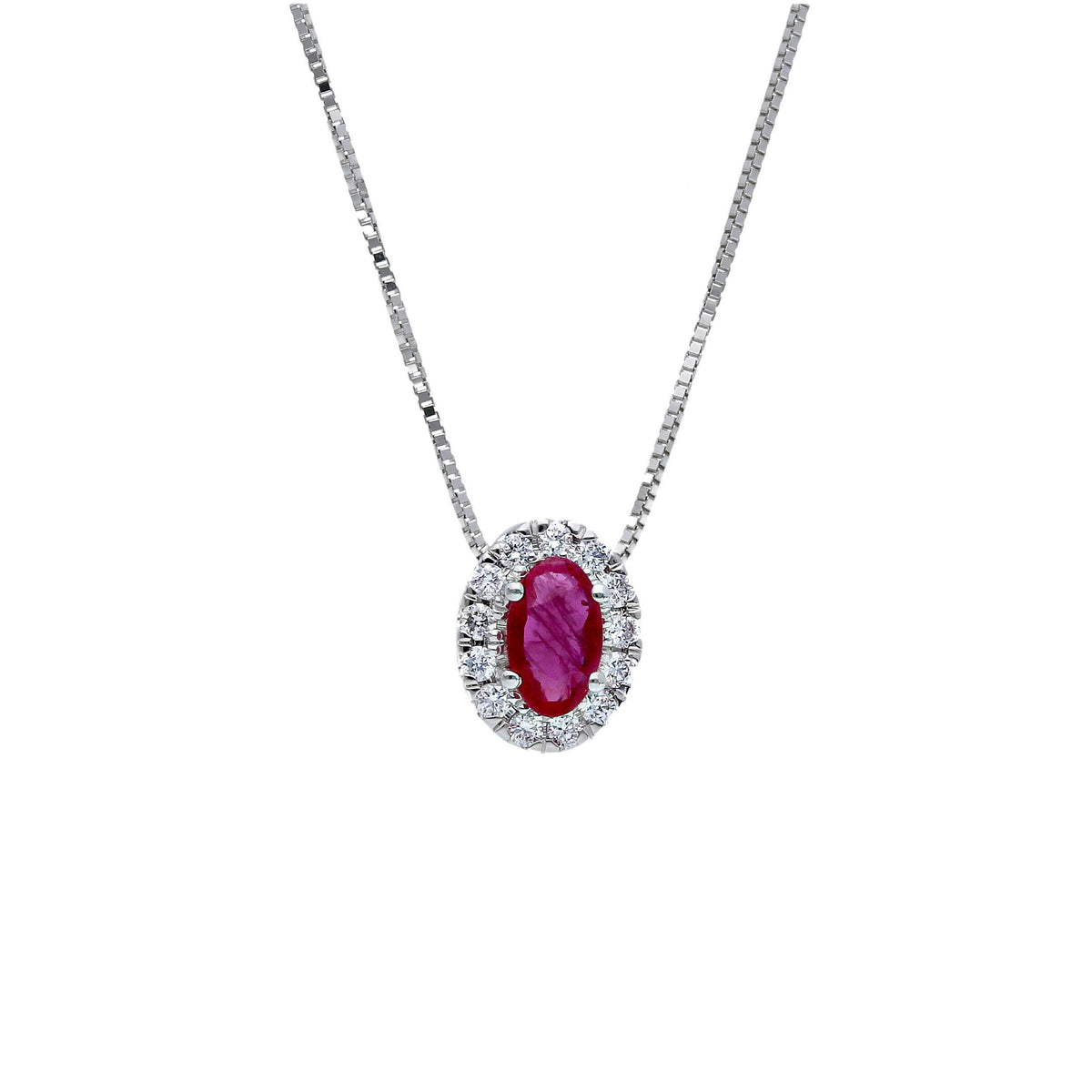 Necklace with Diamonds and Ruby ct 0.32
