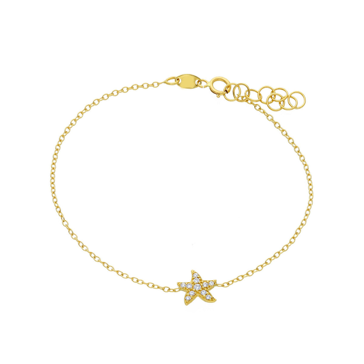 Bracciale Stella Marina Oro Giallo 18kt e Zirconi