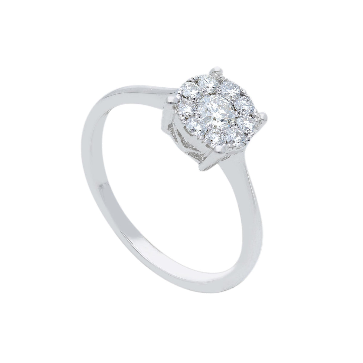 Maiocchi Milano Anello Solitario Oro Bianco e Diamanti ct 0,40 G