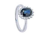  Maiocchi Milano White Gold Ring with Diamonds and Sapphire 1.34 ct