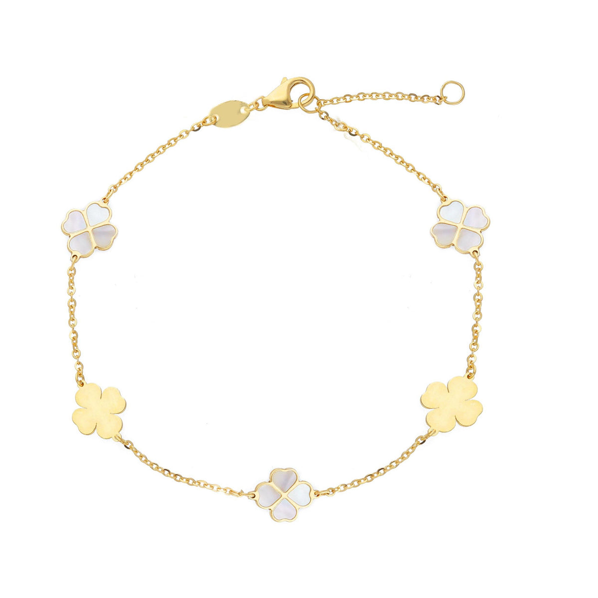 5 Leaf Clover Bracelet in 18kt Yellow Gold