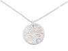  Tree Necklace in 18kt White Gold with Diamond and Mother of Pearl