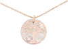  Tree Necklace in 18kt Rose Gold with Diamond and Mother of Pearl