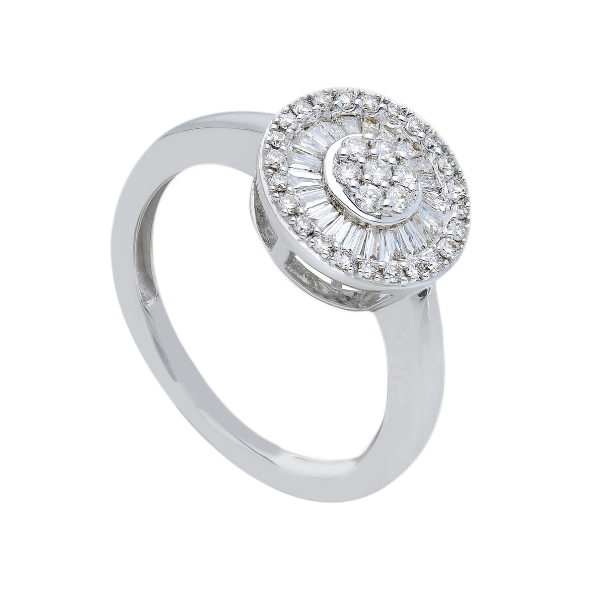 Maiocchi Milano Anello Solitario Oro Bianco e Diamanti ct 0,39 G
