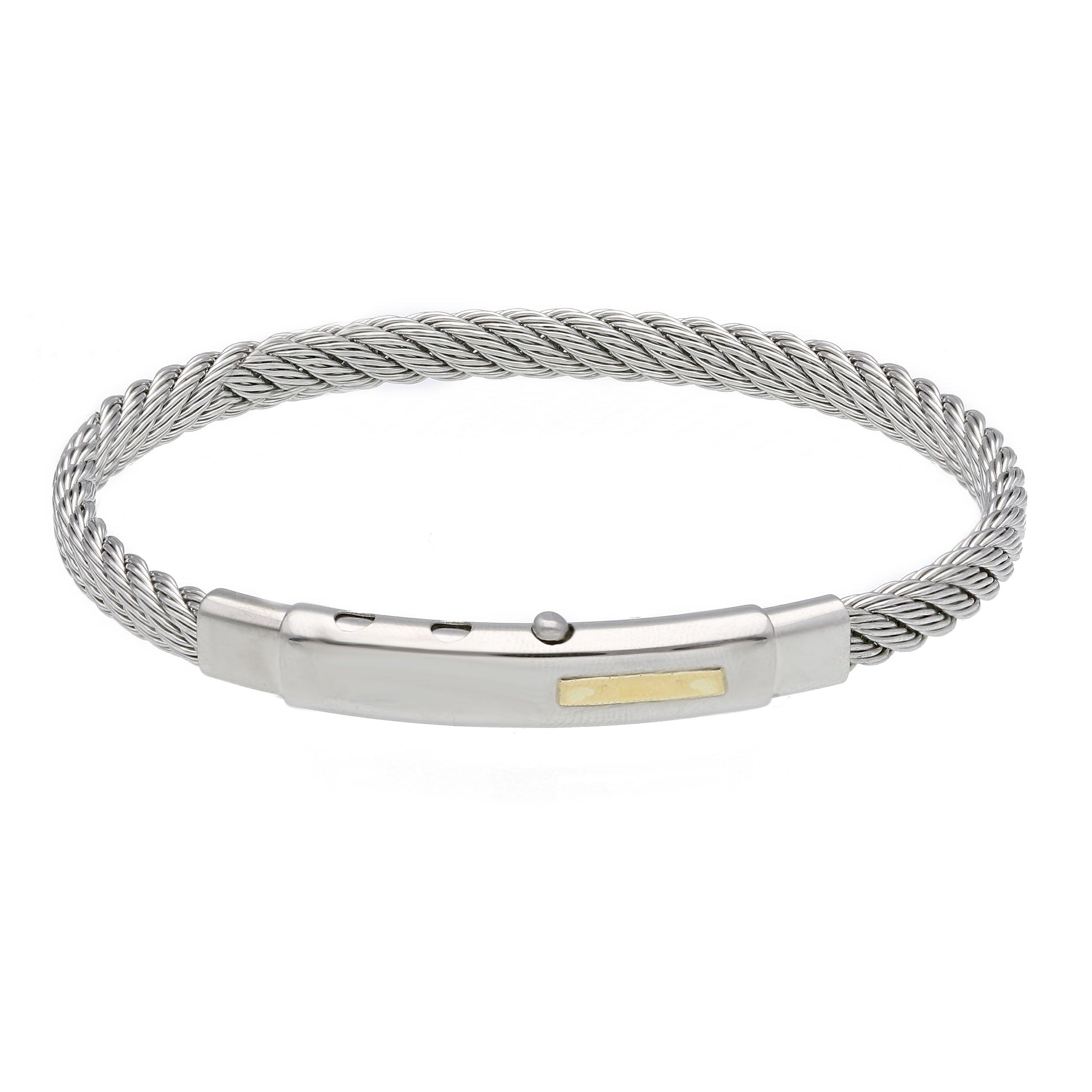 Orphelia ASG-049 Bracciale Unisex Acciaio E Gomma – Lunghezza 21 Cm, Scintillante E Moderno - 2