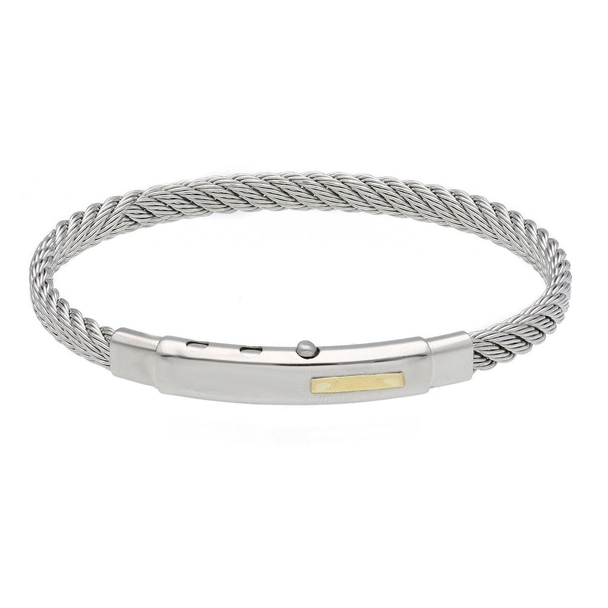 Steel and 18kt yellow gold bracelet