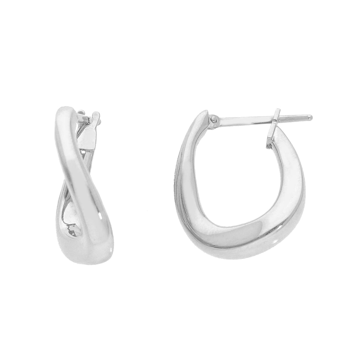  Scattino Hoop Earrings in 18kt White Gold