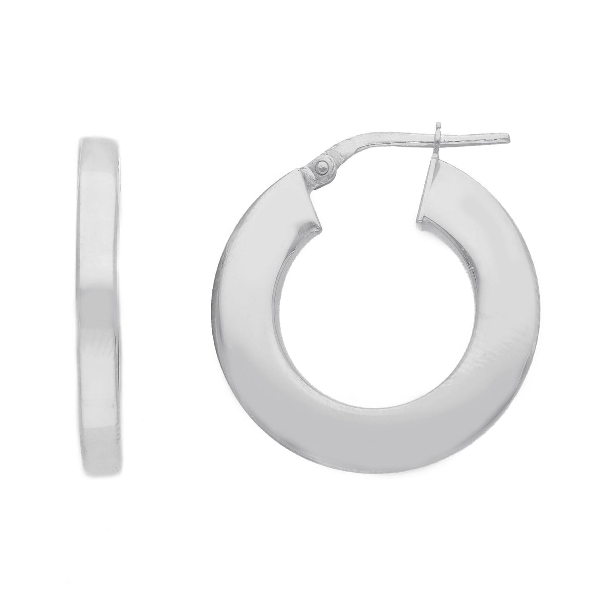  Maiocchi Silver Hoop Earrings 1 cm Silver