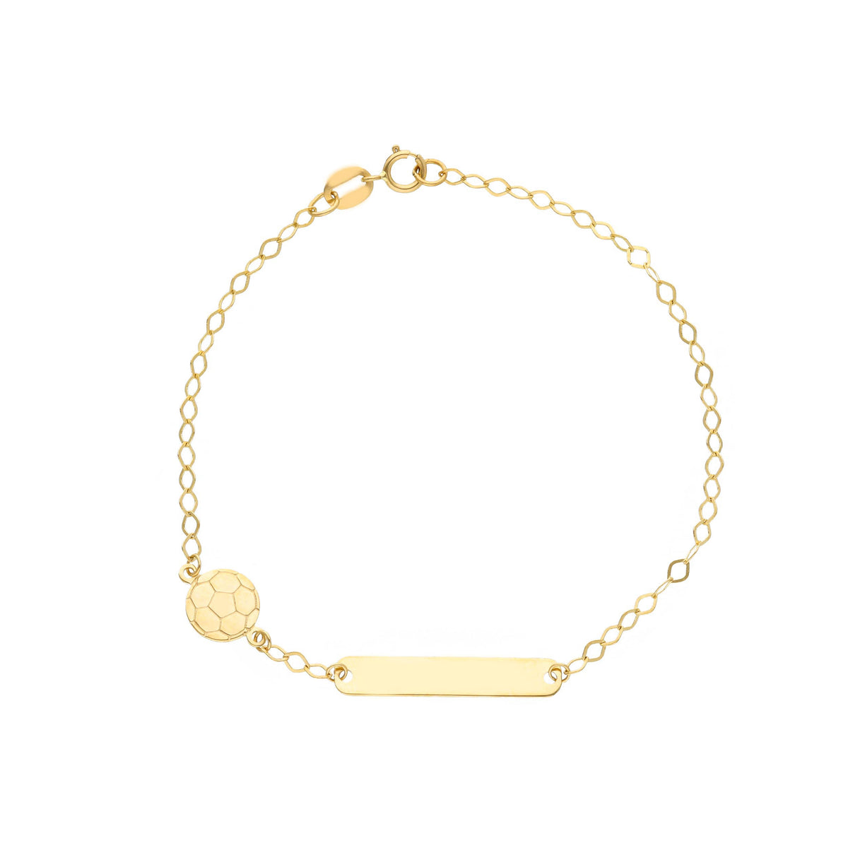 Bracciale Targhetta e Pallone in Oro Giallo 18kt