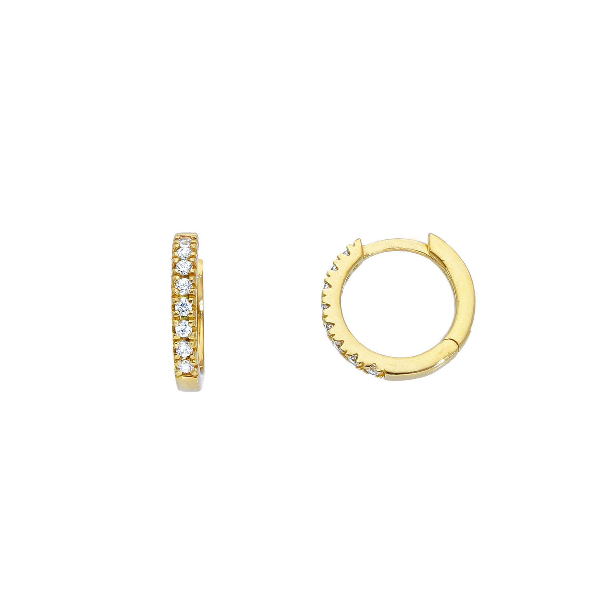 Orecchini Oro Giallo 18kt e Zirconi Ø 11 MM