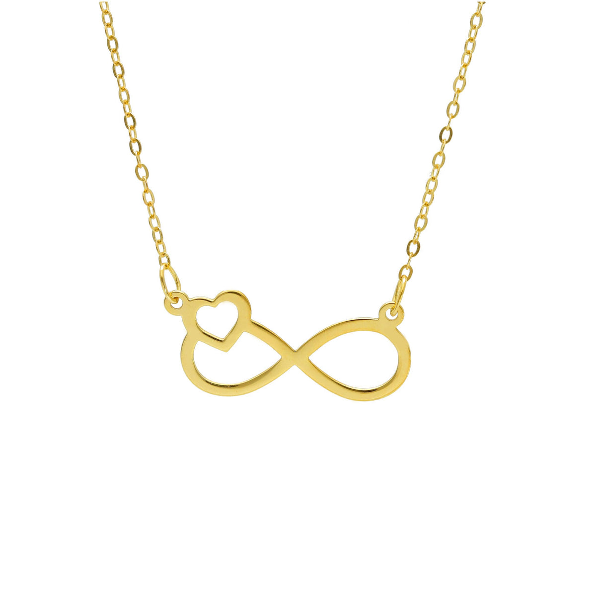 Infinity and Heart Choker in 9kt Yellow Gold