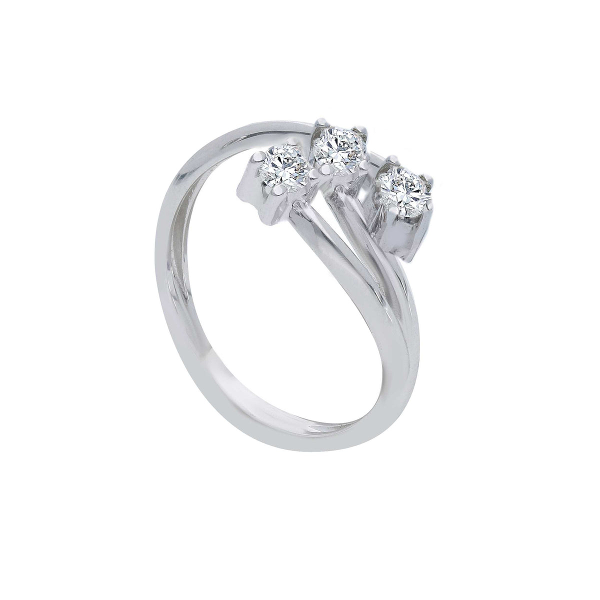 Maiocchi Milano Anello Trilogy Oro Bianco e Diamanti 0,28 G