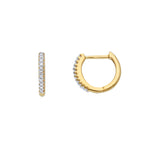  18kt Yellow Gold Hoop Earrings with 0.09 ct Diamonds