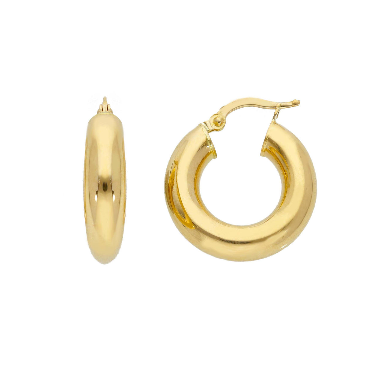 Maiocchi Gold Orecchini Cerchi in Oro Giallo 18kt Sezione 5 MM