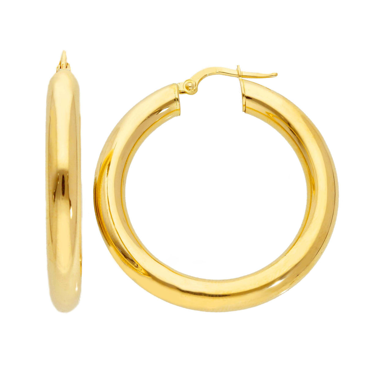 Maiocchi Gold Orecchini Cerchi in Oro Giallo 18kt Sezione 5 MM