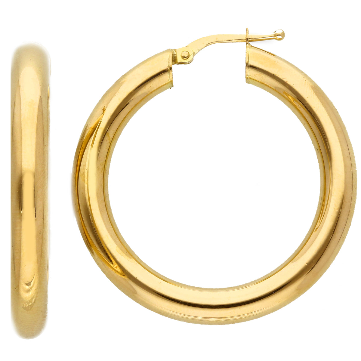 Maiocchi Gold Orecchini Cerchi in Oro Giallo 18kt Sezione 5 MM