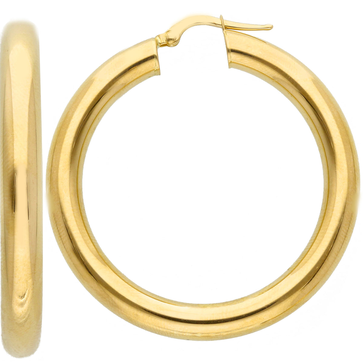 Maiocchi Gold Orecchini Cerchi in Oro Giallo 18kt Sezione 5 MM