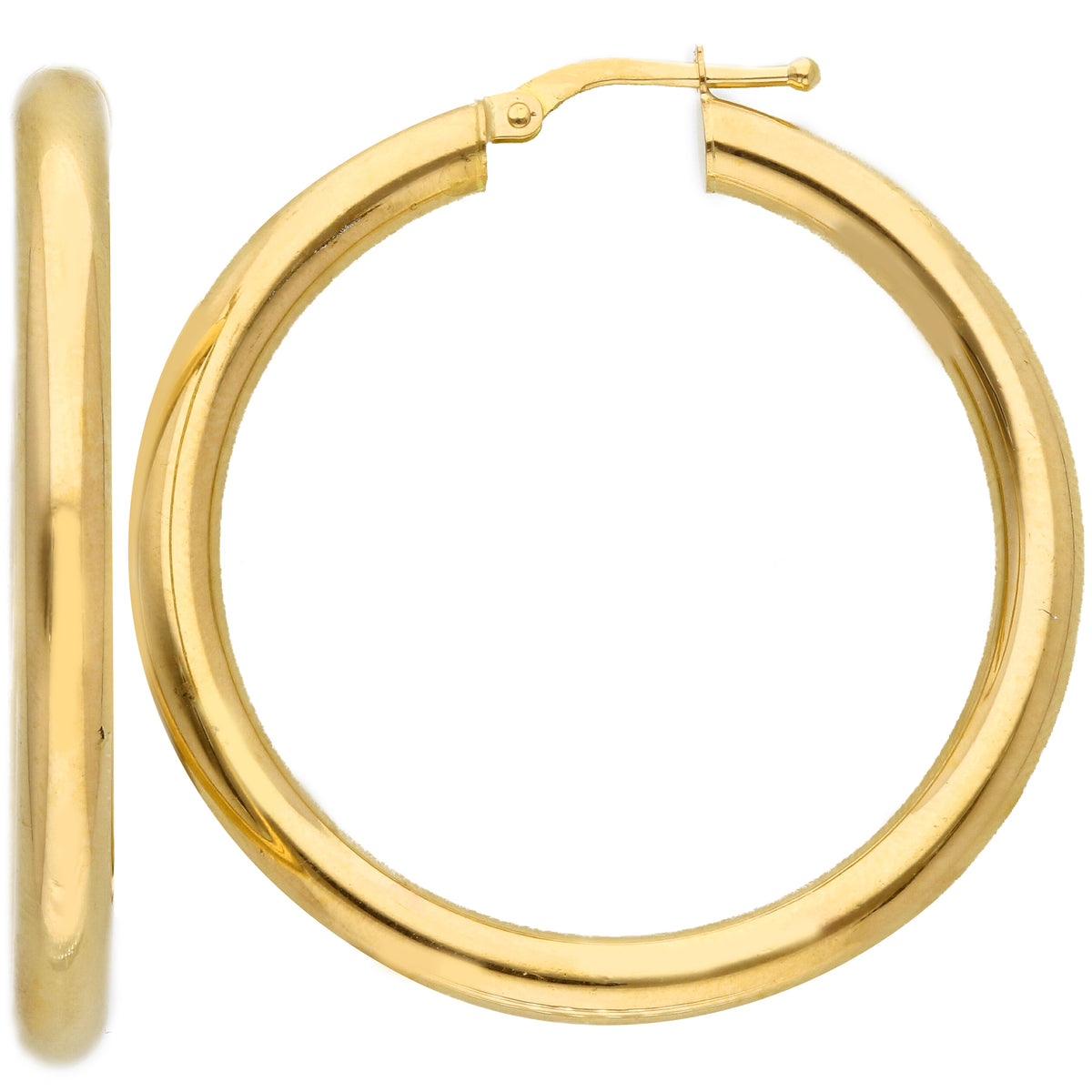 Maiocchi Gold Orecchini Cerchi in Oro Giallo 18kt Sezione 4 MM