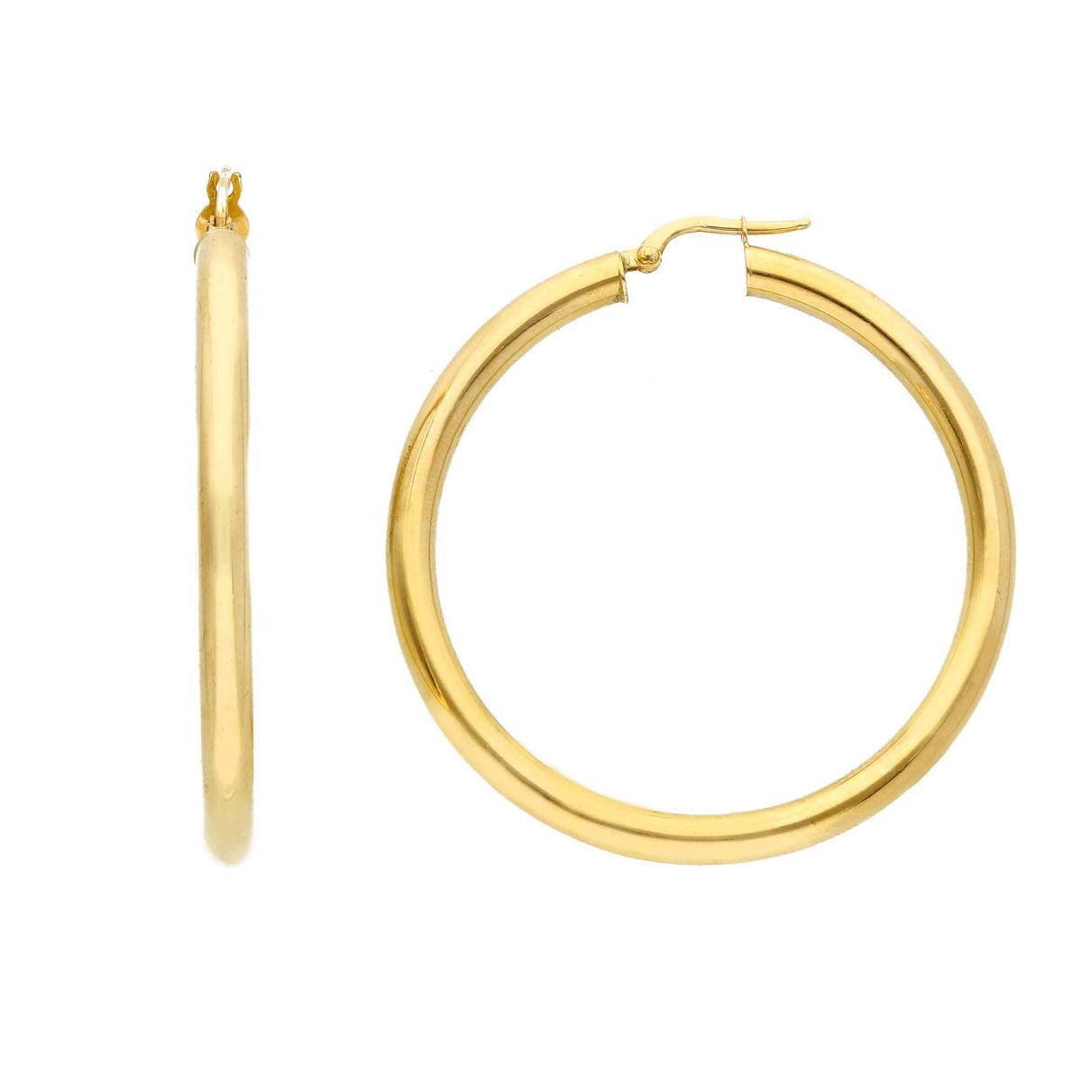 Maiocchi Gold Orecchini Cerchi in Oro Giallo 18kt Sezione 4 MM