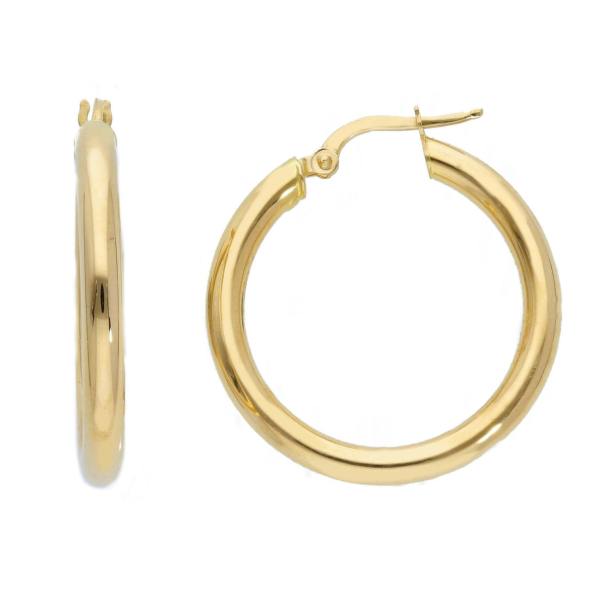 Maiocchi Gold Orecchini Cerchi in Oro Giallo 18kt Sezione 3 MM