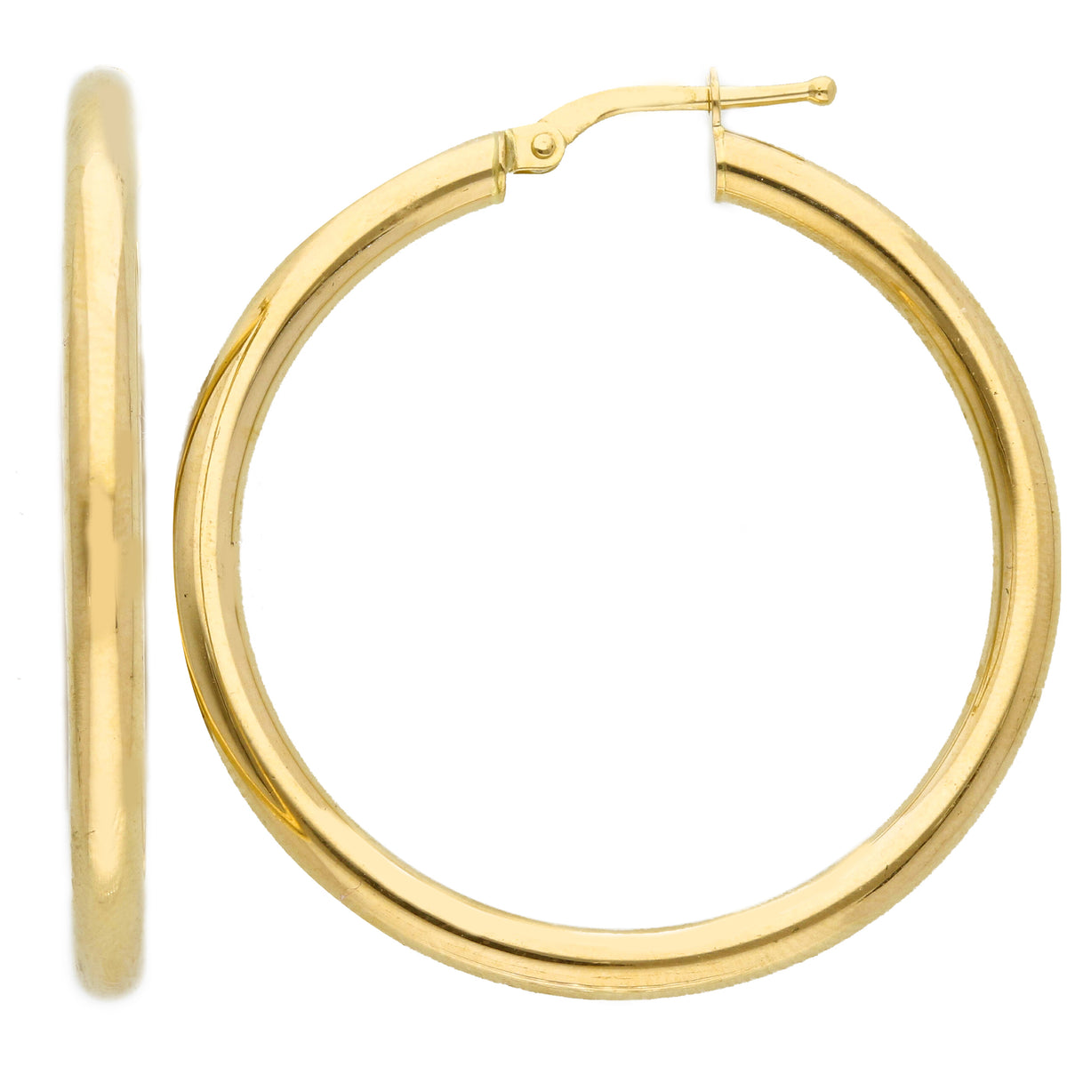 Maiocchi Gold Orecchini Cerchi in Oro Giallo 18kt Sezione 3 MM