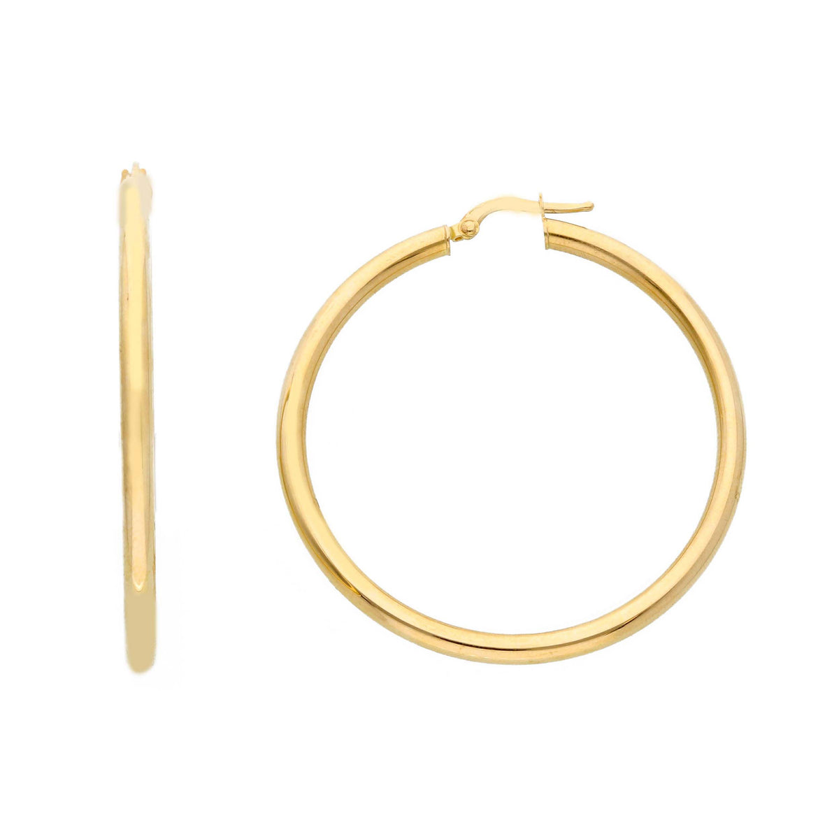 Maiocchi Gold Orecchini Cerchi in Oro Giallo 18kt Sezione 3 MM