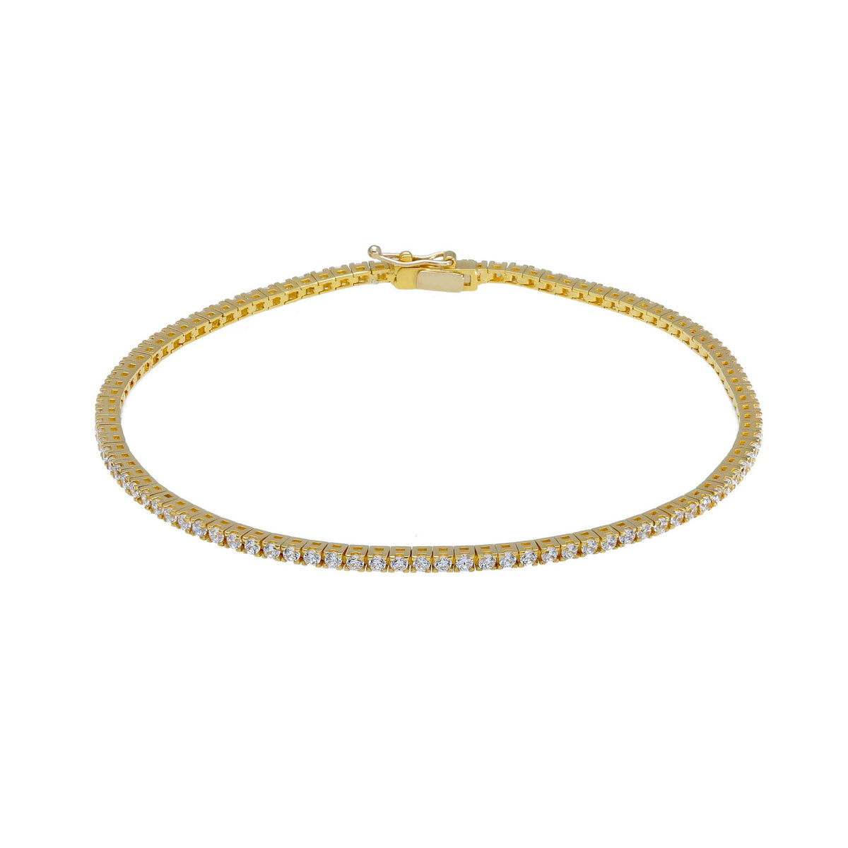 Maiocchi Milano Bracciale Tennis Oro Giallo 18kt e Zirconi