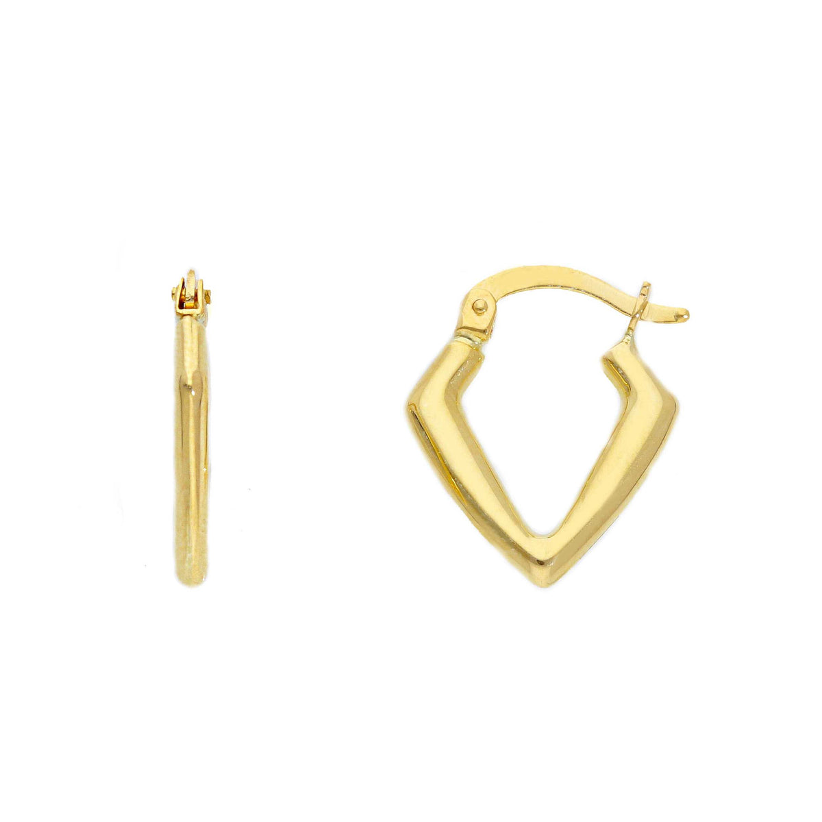 Maiocchi Gold Orecchini Cerchi Scattino Triangolo in Oro Giallo 18kt