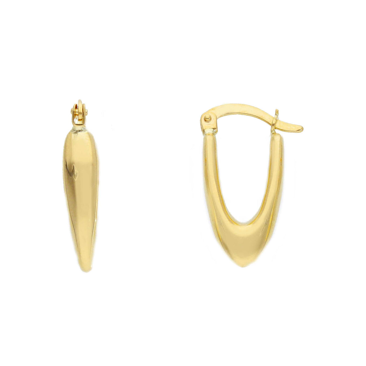 Maiocchi Gold Orecchini Cerchi Scattino Triangolo in Oro Giallo 18kt