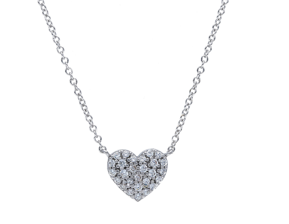 Heart Choker in 18kt White Gold and Zircons