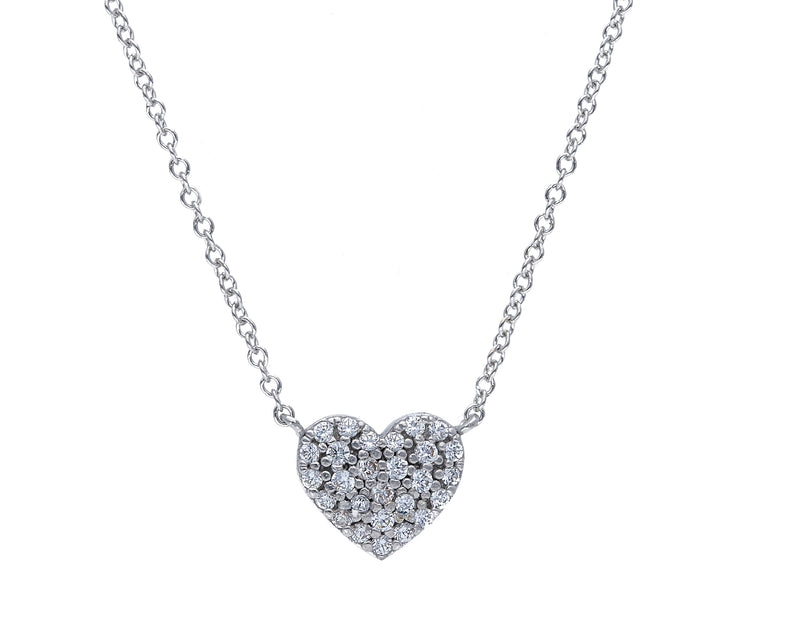  Heart Choker in 18kt White Gold and Zircons