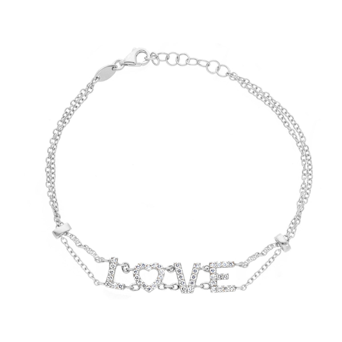 Maiocchi Milano Bracciale Love Oro Bianco 18kt e Diamanti