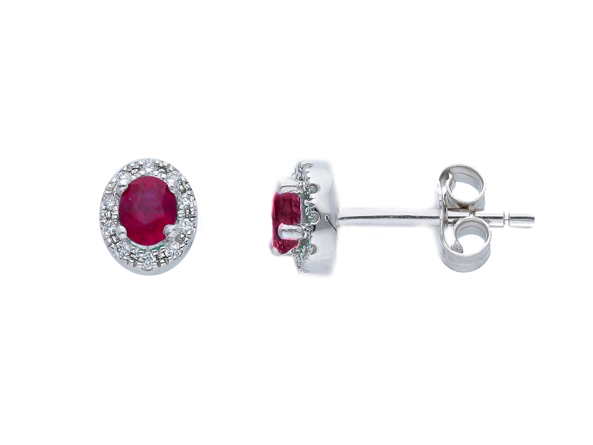 Earrings with Diamonds and Rubies 0.47 ct