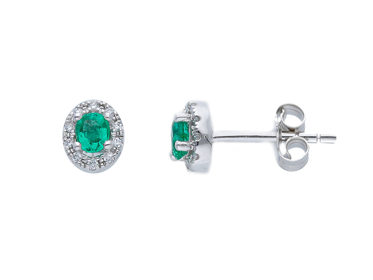 Earrings with Diamonds and Emeralds ct 0.29